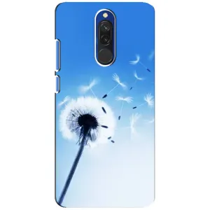 Силіконовий Чохол з кульбабками на Xiaomi Redmi 8 (Кульбабка на блакитному)