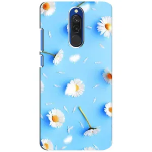 Чохол з Квітами для Xiaomi Redmi 8 (ромашки на блакитному)