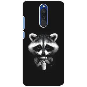 Силиконовый Чехол с Енотами на Xiaomi Redmi 8 (С кофем)