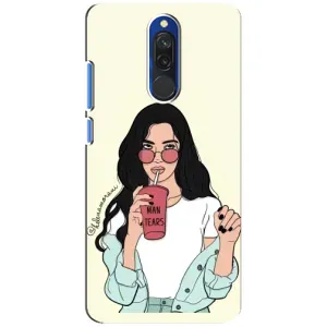 Силіконовый Чохол на Xiaomi Redmi 8 з картинкой Модных девушек (З напоєм)