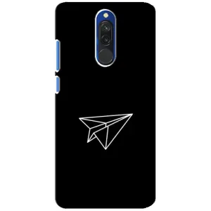 Чехол с картинками на черном фоне для Xiaomi Redmi 8 (Самолетик)