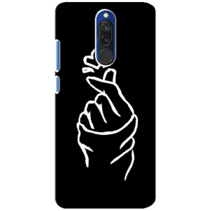 Чехлы (Знак сердечка) на Xiaomi Redmi 8 (Сердце на черном)