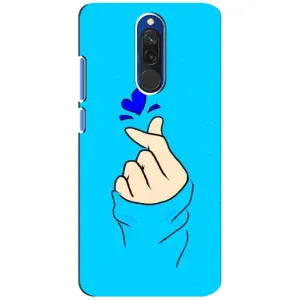 Чехлы (Знак сердечка) на Xiaomi Redmi 8 (Сердце на синем)