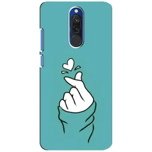 Чехлы (Знак сердечка) на Xiaomi Redmi 8 (Сердечко на бирюзовом)