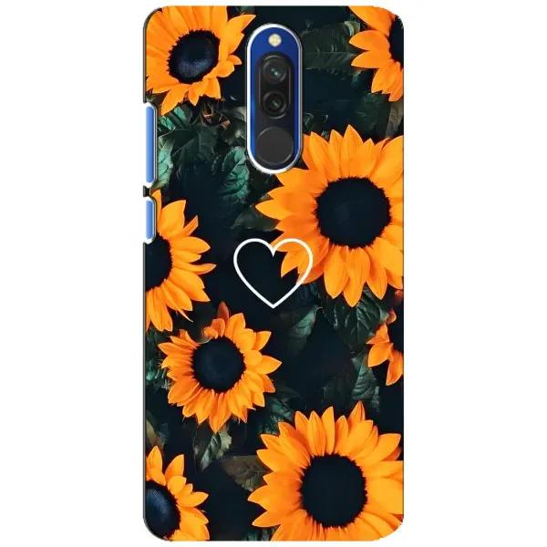 Чехол с рисунком «Сердечко в подсолнухах» для Xiaomi Redmi 8 Чехол с рисунком «Сердечко в подсолнухах» для Xiaomi Redmi 8