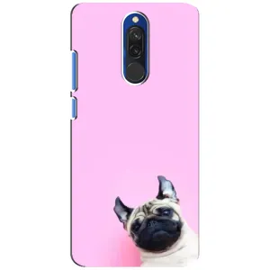 Бампер для Xiaomi Redmi 8 с картинкой "Песики" (Собака на розовом)