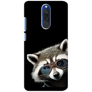 Силиконовый Чехол с Енотами на Xiaomi Redmi 8 (Стильный Енот)