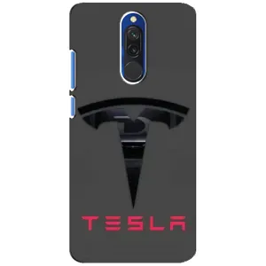 Силиконовый бампер с картинкой машины на Xiaomi Redmi 8 (Logo TESLA)