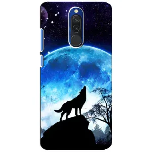 Чехол с Волком на Xiaomi Redmi 8 (Воет на луну)