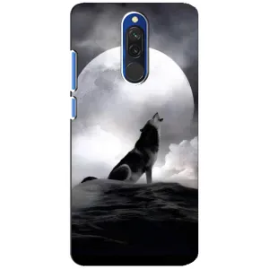 Чехол с Волком на Xiaomi Redmi 8 (Волк и луна)