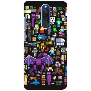 Чехол майнкрафт для Xiaomi Redmi 8 (Все персонажи)