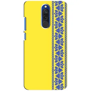 Силиконовый Чехол на Xiaomi Redmi 8 (Вышиванка на желтом)