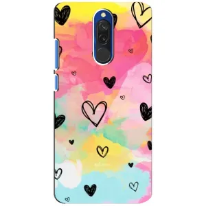 Чехлы с тематикой "Маленькие Сердечки" на Xiaomi Redmi 8 (Яркие сердечки)