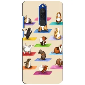 Чохол з Прикольним Принтом на Xiaomi Redmi 8 (Йога свинок)