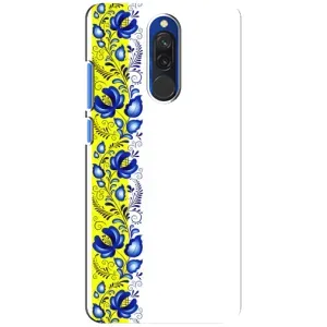 Силиконовый Чехол на Xiaomi Redmi 8 с картинкой Вышиванки (Желто-синяя вышиванка)