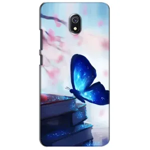 Силіконовий бампер з картинкою звірів для Xiaomi Redmi 8A (Метелик синій)