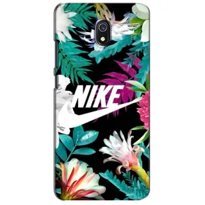 Силиконовый Чехол на Xiaomi Redmi 8A с картинкой Nike (Цветочный Nike)