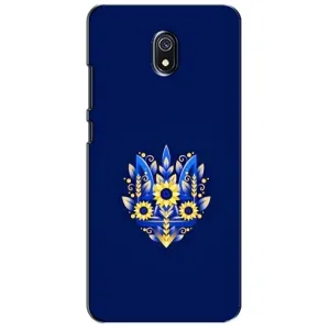 Чохол з картинкою (Патріотичний ГЕРБ) на Xiaomi Redmi 8A (Герб в квітах)