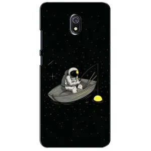 Силиконовый Чехол с принтом "Космонавты" на Xiaomi Redmi 8A (Космонавт на рыбалке)