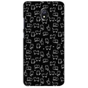 Чохол на тематику: Коти для Xiaomi Redmi 8A (Котики на чорному)