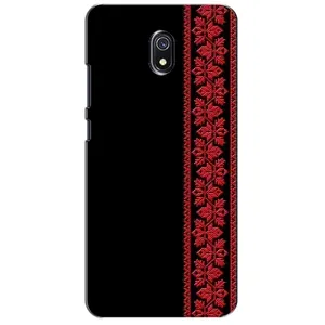 Силиконовый Чехол на Xiaomi Redmi 8A (Красная Вышиванка)