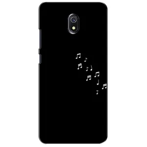 Чехол с картинками на черном фоне для Xiaomi Redmi 8A (Ноты)
