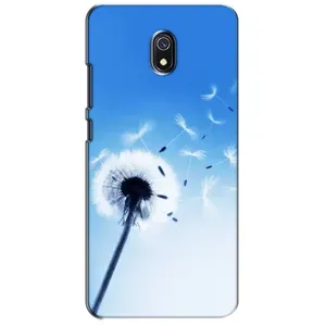Силиконовый Чехол с одуванчиками на Xiaomi Redmi 8A (Одуванчик на голубом)