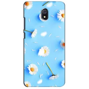 Чехол с Цветами для Xiaomi Redmi 8A (ромашки на голубом)