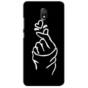 Чехлы (Знак сердечка) на Xiaomi Redmi 8A (Сердце на черном)