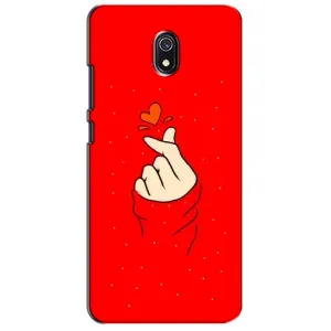 Чехлы (Знак сердечка) на Xiaomi Redmi 8A (Сердце на красном)