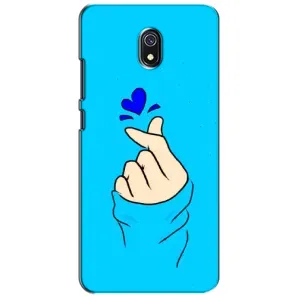 Чехлы (Знак сердечка) на Xiaomi Redmi 8A (Сердце на синем)