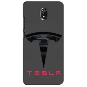 Силиконовый бампер с картинкой машины на Xiaomi Redmi 8A (Logo TESLA)