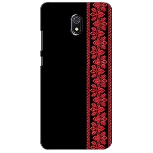 Силиконовый Чехол на Xiaomi Redmi 8A с картинкой Вышиванки (Вышиванка на черном)