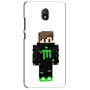 Чехлы для Xiaomi Redmi 8A (Персонажи Майн Крафт) (Зеленый мальчик)