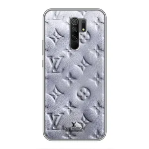 Текстурный Чехол Louis Vuitton для Редми 9 (Белый ЛВ)