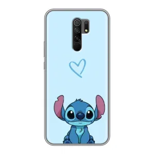 Чехол с рисунком Стич для Xiaomi Redmi 9 (Голубой Стич)
