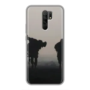 Чехлы на военную тематику для Xiaomi Redmi 9 (Бой солдат)