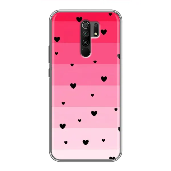 Чехол с рисунком «Чорные сердечки» для Xiaomi Redmi 9 Чехол с рисунком «Чорные сердечки» для Xiaomi Redmi 9