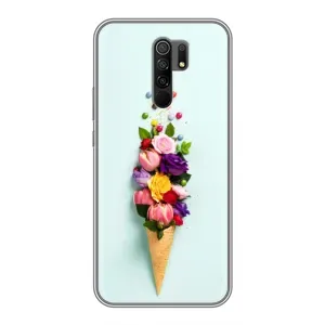 Чехлы с тематикой "ЦВЕТЫ" на Xiaomi Redmi 9 (Цветок-мороженное)
