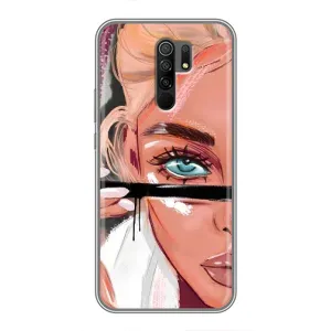Силіконовый Чохол на Xiaomi Redmi 9 з картинкой Модных девушек (Дівчина та вії)