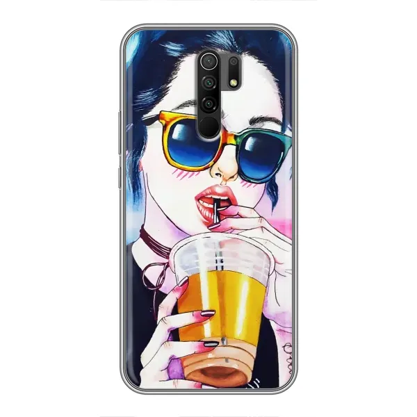 Чехол с рисунком «Девушка с коктейлем» для Xiaomi Redmi 9 Чехол с рисунком «Девушка с коктейлем» для Xiaomi Redmi 9