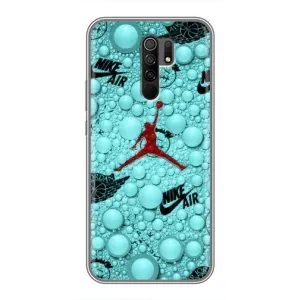 Силиконовый Чехол Nike Air Jordan на Редми 9 (Джордан Найк)