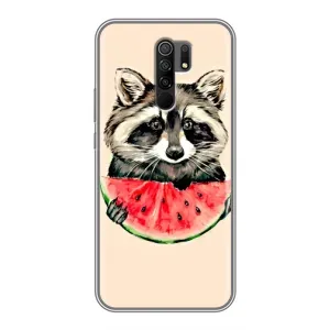 Силиконовый Чехол с Енотами на Xiaomi Redmi 9 (Енот)