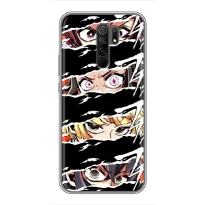 Силиконовые чехлы с глазами Anime для Редми 9 (Глаза на чорном)