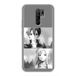 Чехол с персонажами АНИМЕ на Xiaomi Redmi 9 (Кирито-Асуна)