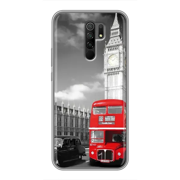 Чехол с рисунком «Красный автобус» для Xiaomi Redmi 9 Чехол с рисунком «Красный автобус» для Xiaomi Redmi 9