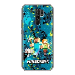 Чехлы для Xiaomi Redmi 9 (Персонажи Майн Крафт) (Майнкрафт)