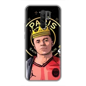 Чехол (TPU) с Футболистом на Xiaomi Redmi 9 (Mbappe King)