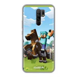 Чехлы для Xiaomi Redmi 9 (Персонажи Майн Крафт) (На коне)