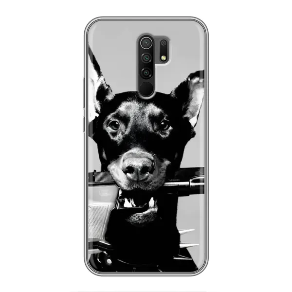 Чехол с рисунком «Опасный доберман» для Xiaomi Redmi 9 Чехол с рисунком «Опасный доберман» для Xiaomi Redmi 9